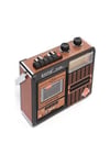 Bluetooth özellikli kahverengi nostaljik radyo, USB, SD, FM radyo ve kaset çalar, 2 yıl garantili