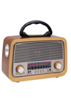 Bluetooth özellikli kahverengi nostaljik radyo FM SD kart AUX girişli 2 yıl garantili