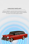 Bluetooth özellikli kırmızı klasik araba tasarımlı nostaljik radyo USB TF FM destekli