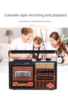 Bluetooth özellikli nostaljik radyo USB kart FM radyo kaset çalar bordo 2 yıl garantili