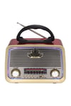 Bluetooth özellikli şarjlı LED aydınlatmalı ahşap nostaljik radyo MP3 çalar gri 2 yıl garantili