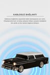 Bluetooth özellikli siyah nostaljik radyo led ışıklı USB TF FM radyo fonksiyonlu