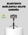Bluetooth Selfie Çubuğu – 360° Dönebilen Başlık, Kablosuz Bağlantı