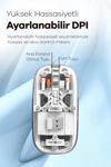 Bluetooth USB Çift Modlu Sessiz Mouse, Şeffaf Mıknatıslı Kapaklı, Type-C Şarjlı, DPI Ayarlı, Kablosuz 10m Çekim Mesafeli, Masaüstü Kısayol Tuşlu, Taşınabilir Şarjlı Mouse Turuncu