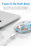 Bluetooth USB Çift Modlu Sessiz Mouse, Şeffaf Mıknatıslı Kapaklı, Type-C Şarjlı, DPI Ayarlı, Kablosuz 10m Çekim Mesafeli, Masaüstü Kısayol Tuşlu, Taşınabilir Şarjlı Mouse Beyaz