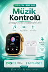 Bluetooth Uyumlu Akıllı Saat Ve Kablosuz Kulaklık Günlük Kullanıma Uygun Set