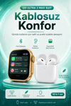 Bluetooth Uyumlu Akıllı Saat Ve Kablosuz Kulaklık Günlük Kullanıma Uygun Set