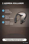 Bluetooth V4.0 Boyun Tipi Kulaklık 10 Mt Menzilli Mikrofonlu Dijital Ekranli Kulak Ici BX-313560