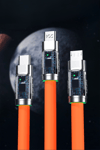 BUFFER®  3 Şarj Aleti 1 Arada Çinko Alaşım Hızlı Şarj Kablosu Turuncu