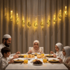 BUFFER® 10 Adet Sarkıtlı Ramazan Hilal Üstü Cami Temalı LED Işık – Pilli 2 Metre Ramazan Süsü, İslami Dekorasyon, Ev ve Mekanlar İçin Dekoratif Ortam