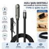 BUFFER® 240W Hızlı Şarj Destekli Katlanabilir Telefon Standlı Örgülü Type-C to Type-C Şarj Kablosu