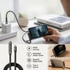 BUFFER® 240W Hızlı Şarj Destekli Katlanabilir Telefon Standlı Örgülü Type-C to Type-C Şarj Kablosu