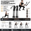 BUFFER® 2'li Battle Rope Titreşimli Egzersiz Çubuğu, Yaylı Dalga Mekanizmalı Kol, Omuz, Göğüs, Sırt ve Core Antrenman Aleti