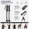 BUFFER® 2'li Battle Rope Titreşimli Egzersiz Çubuğu, Yaylı Dalga Mekanizmalı Kol, Omuz, Göğüs, Sırt ve Core Antrenman Aleti