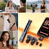 BUFFER® 2'li Kablosuz Yaka Mikrofonu, Type-C Uyumlu, Gürültü Engelleme Özellikli ve Tripod'a Takılabilir Dijital Şarj Göstergeli Telefon Mikrofon Seti