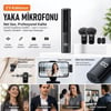 BUFFER® 2'li Kablosuz Yaka Mikrofonu, Type-C Uyumlu, Gürültü Engelleme Özellikli ve Tripod'a Takılabilir Dijital Şarj Göstergeli Telefon Mikrofon Seti