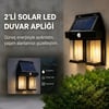 BUFFER® 2'li Solar Güneş Enerjili LED Duvar Apliği, Hareket Sensörlü, Şarjlı, Kablosuz Dış Mekân Bahçe ve Kapı Lambası