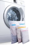 BUFFER® 3 Adet Çamaşır Yıkama Filesi Renkli Fermuarlı 3 Boy