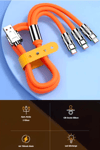 BUFFER® 3 in 1 Type-C + Micro Usb + Lightning Hızlı Şarj Kablosu Silikon Kablo 1 Metre Opp Ambalaj