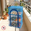 BUFFER® 3 Katlı Fermuarlı Sebze Meyve Kurutucu File – 45x45 cm Katlı Askılı Kurutma Filesi (56 cm Uzunluk)