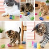 BUFFER® 4'lü Renkli Spiral Yay Kedi Oyuncağı, Esnek ve Hareketli Eğlenceli Kedi Oyun Seti