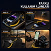 BUFFER® 4'ü 1 Arada Esnek Spiral Hızlı Şarj Kablosu, Araç İçi Yaylı Kablo, Type-C ve Lightning Uyumlu Çoklu Şarj Kablosu