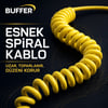 BUFFER® 4'ü 1 Arada Esnek Spiral Hızlı Şarj Kablosu, Araç İçi Yaylı Kablo, Type-C ve Lightning Uyumlu Çoklu Şarj Kablosu
