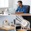 BUFFER® 6 Kademeli Şarjlı Masaüstü Fan – Dijital LED Ekranlı, Oynar Başlıklı, LED Işıklı, Askılı ve Duvara Monte Edilebilir Fan K6