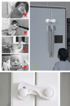 BUFFER® Bebek Çocuk Güvenliği Çekmece ve Dolap İçin Kendiliğinde Yapışkanlı Vidasız Kapak Kilidi