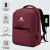 BUFFER® Bordo Laptop Sırt Çantası, Bilgisayar Korumalı İç Bölmeli Notebook Çantası, Organizer Cepli ve USB Şarj Portlu