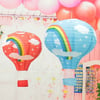 BUFFER® Dekoratif Renkli Kağıt Dilek Feneri Balonu Renkli Uçan Balon