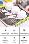 BUFFER® Evye Üstü Katlanır Nihale Paslanmaz Çelik Pratik Sebze Meyve Bulaşık Kurutma Süzgeci