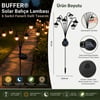 BUFFER® Güneş Enerjili 6 Sarkıt Fenerli Solar Bahçe Lambası, Otomatik Yanan Gün Işığı Aydınlatmalı, Dallı Tasarımlı Dekoratif Dış Mekan Feneri