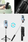 BUFFER® Kendiliğinden LED Işıklı Kumandalı Uzayabilen Selfie Çubuğu,Masa Üstü Tripod