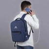 BUFFER® Lacivert Laptop Sırt Çantası, Bilgisayar Korumalı İç Bölmeli Notebook Çantası, Organizer Cepli ve USB Şarj Portlu