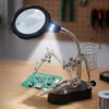 BUFFER® LED Işıklı Büyüteç Lehimleme İstasyonu – Yardımcı Klipsli Masaüstü Elektronik Tamir ve Donanım Onarım Büyüteci