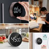 BUFFER® Manyetik Dijital Mutfak Zamanlayıcısı – 3 İnç LED Ekranlı Ses Ayarlı Döner Geri Sayım Sayacı