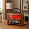 BUFFER® NS-901 Şömine Görünümlü Bluetooth Hoparlör, Nostaljik Radyo ve Kablosuz Müzik Çalar, Dekoratif Retro Tasarım