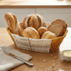 BUFFER® Oval Çift Renkli Plastik Rattan Ekmek ve Meyve Sepeti - Çok Amaçlı Banyo ve Mutfak Düzenleyici - Yıkanabilir Dekoratif Tezgâh Üstü Organizer