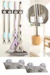 BUFFER® Pratik Organizer 4lü Yapışkanlı Fırça Paspas Mop Fırça Sabitleyici Ergonomik Alet Aparatı