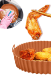 BUFFER® Renkli Isıya Dayanıklı Yıkanılabilir Silikon Fırın Ve Airfryer Yuvarlak Pişirme Matı 20 Cm