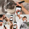 BUFFER® Siyah Kablosuz HD Görüntülü Kulak Temizleme Kamerası, LED Işıklı Type-C Şarjlı iOS ve Android Uyumlu Kulak Temizleme Seti
