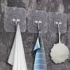 BUFFER® Süper Güçlü Yapışkanlı Suya Dayanıklı Şeffaf Askı 5li Set Yeniden Kullanılabilir Kancalar