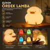 BUFFER® Vurmalı 7 Renkli Silikon Ördek LED Masa Lambası, Müzisyen Tasarımlı, Dokunmatik Renk Değiştiren Dekoratif USB Gece Lambası