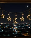 Büyük Ay Yıldız LED Ramazan Süsü Sıcak Beyaz Dekoratif Işık