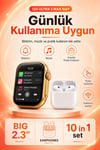 Büyük Ekranlı Akıllı Saat Kablosuz Kulaklık Ve Çoklu Aksesuar İçeren Set