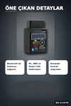 Bx40 OBD2 Bluetooth Araç Arıza Tespit Cihazı, Check Engine Sıfırlama, Scanner 1 Adet BX-313478
