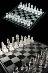 Cam saydam satranç takımı dekoratif kristal şeffaf satranç oyunu seti - Hobi & Eğlence