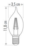 CATA CT 4062 4W Led Flament Ampul 3200K Günışığı E14 Duy