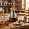 Çelik Elektrikli Cezve Türk Kahve Makinesi - 6fincan=500ml 360° Kablosuz Kullanım Katlanır Kulp 600w Scm-9039 Bx40
